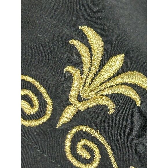 Vintage Diane Von Furstenberg 100% Silk Sz M‎ Black  Gold Embroidery - Picture 7 of 7